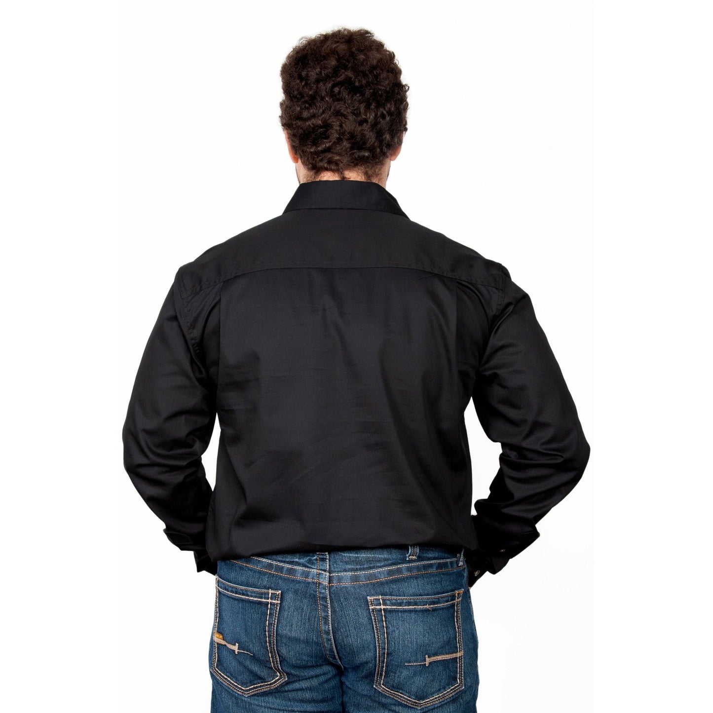 Just Country Men’s Cameron 1/2 Button Work Shirt – Black - Billy Goats Country Outfitters