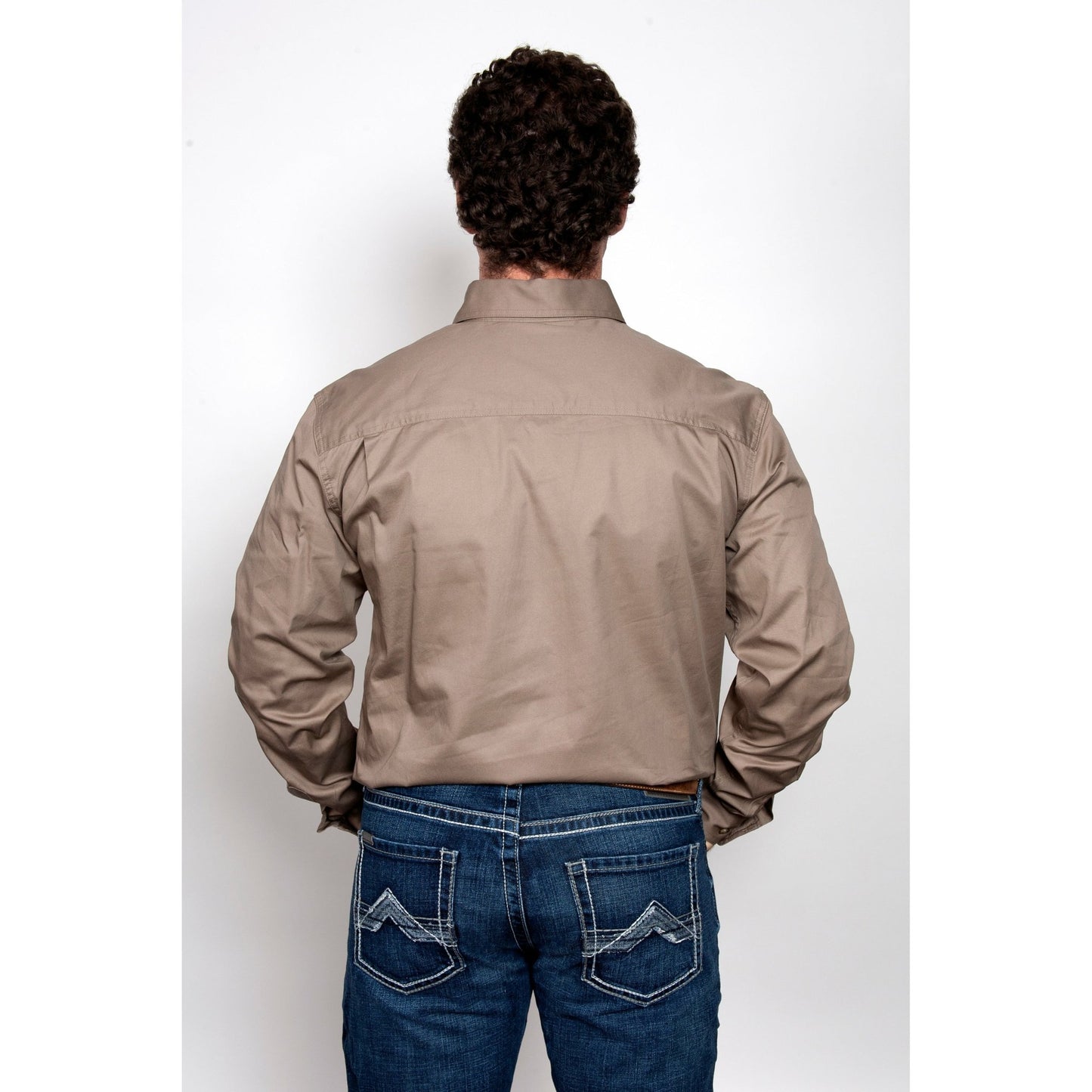 Just Country Men’s Cameron 1/2 Button Work Shirt - Brown - Billy Goats Country Outfitters