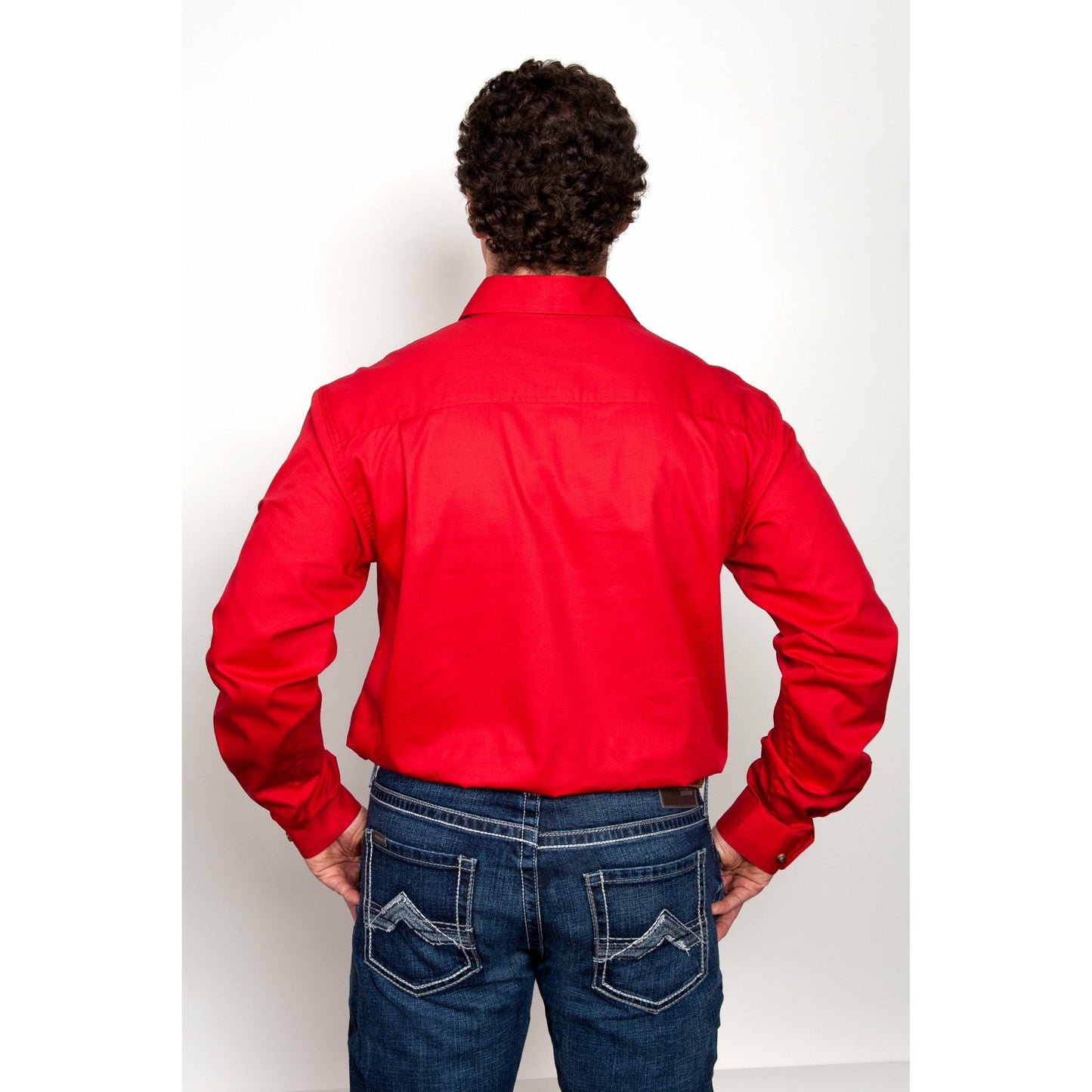 Just Country Men’s Cameron 1/2 Button Work Shirt – Chilli - Billy Goats Country Outfitters