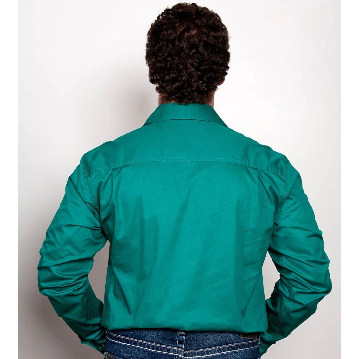 Just Country Men’s Cameron 1/2 Button Work Shirt – Green - Billy Goats Country Outfitters