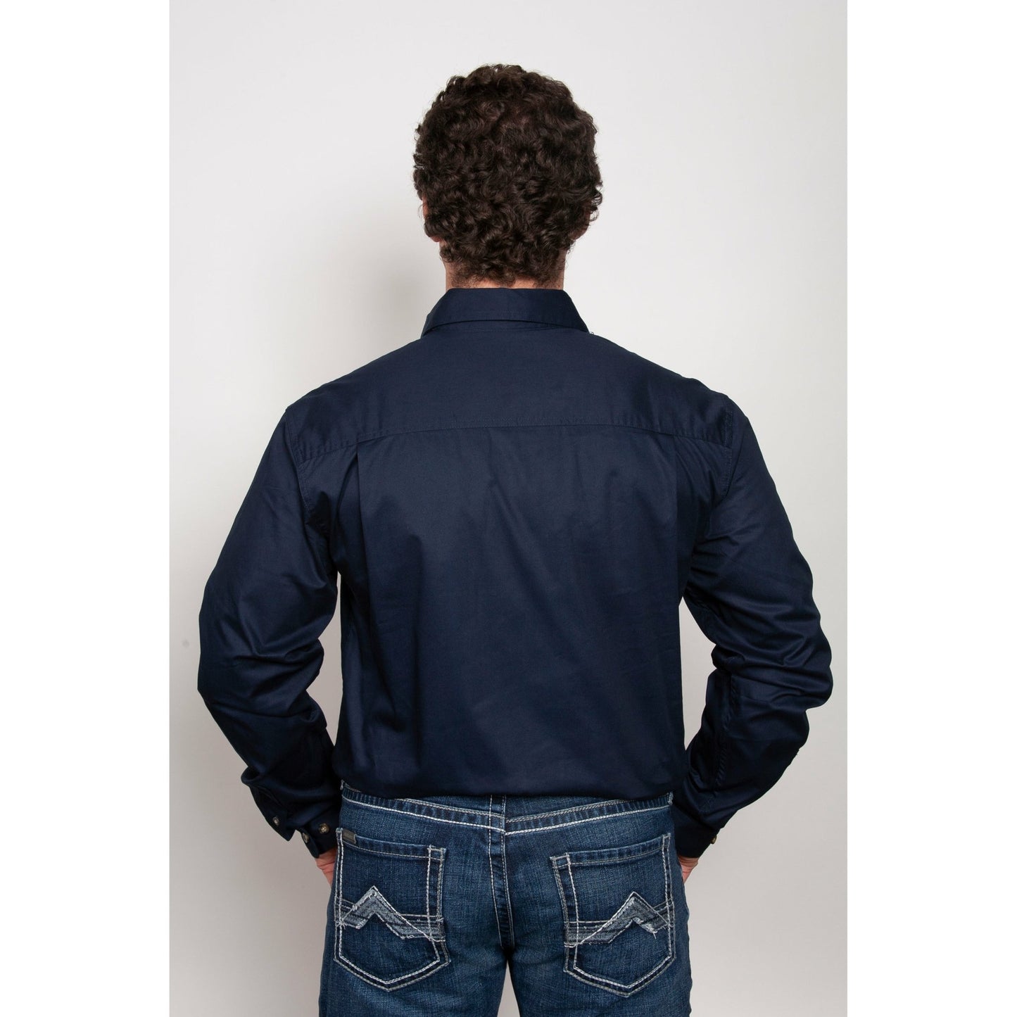 Just Country Men’s Cameron 1/2 Button Work Shirt – Navy - Billy Goats Country Outfitters