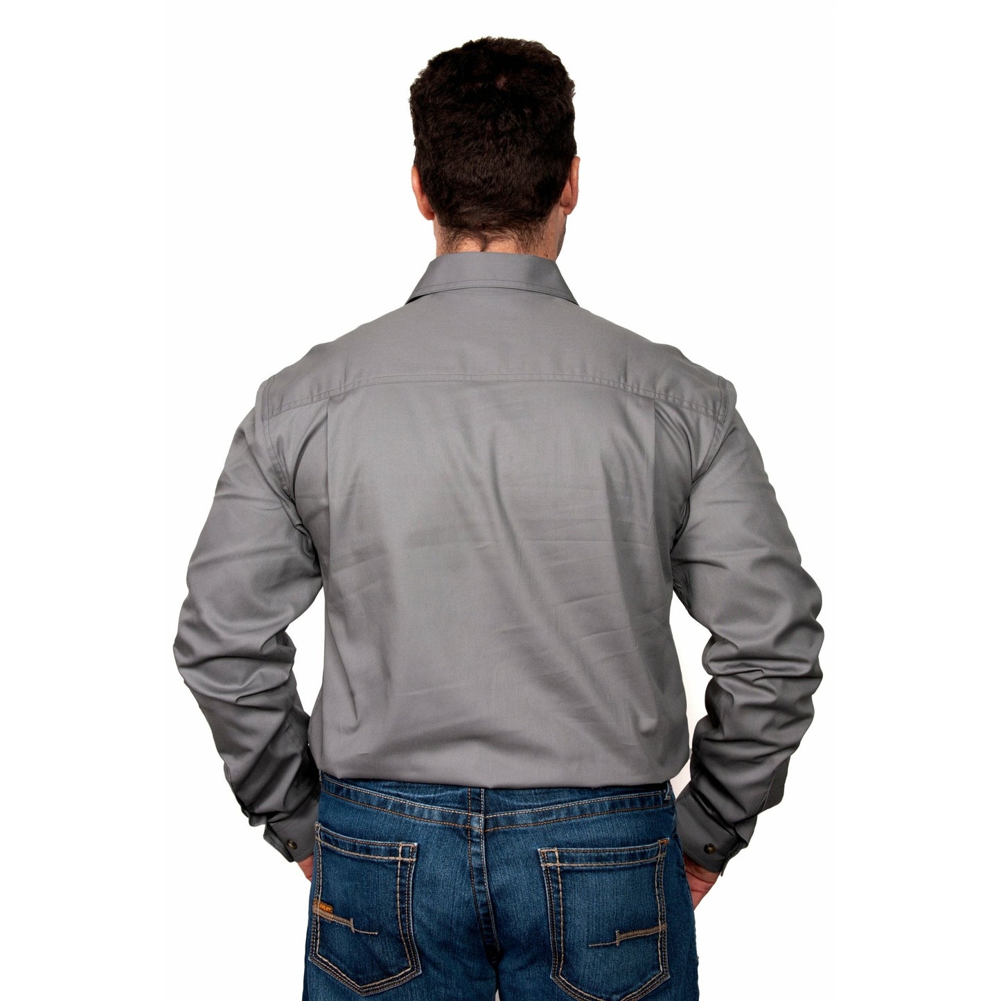 Just Country Men’s Cameron 1/2 Button Work Shirt – Steel - Billy Goats Country Outfitters
