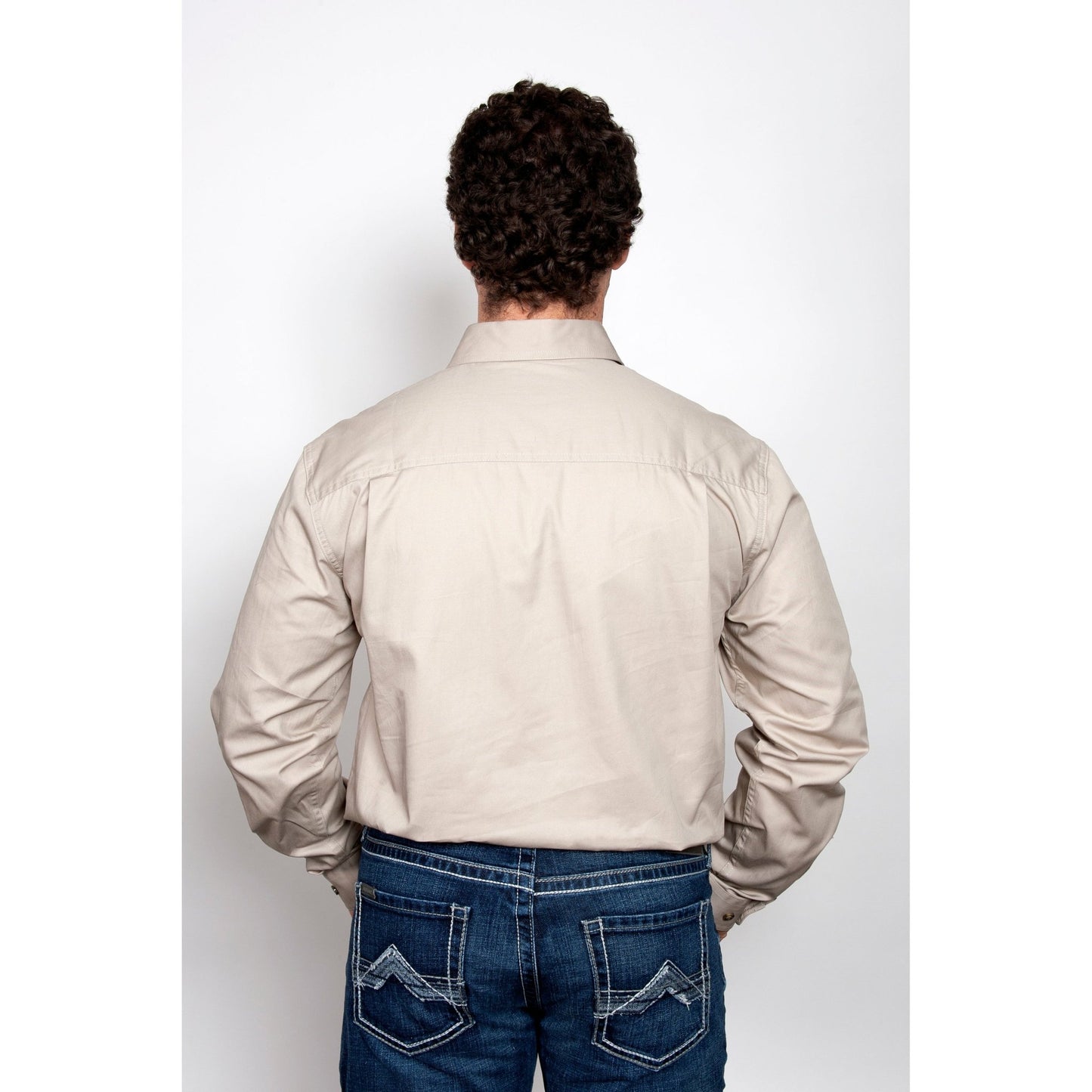 Just Country Men’s Cameron 1/2 Button Work Shirt – Stone - Billy Goats Country Outfitters