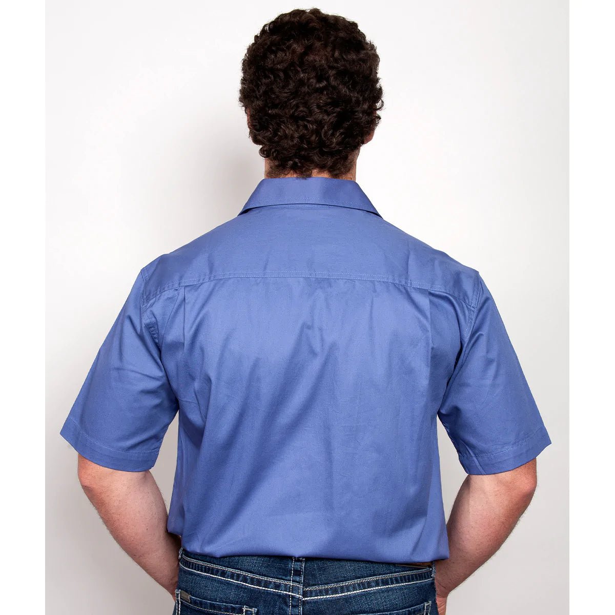 Just Country Men's Adam Short Sleeve 1/2 Button Work Shirt - Blue - Billy Goats Country Outfitters
