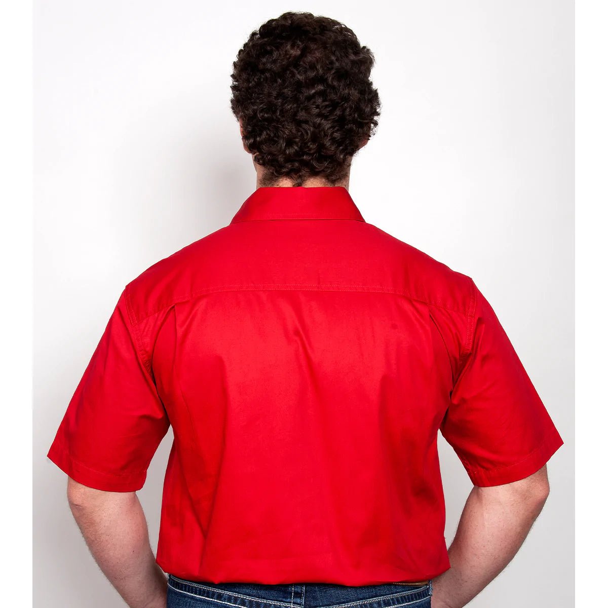 Just Country Adam Work Shirt Chilli – Men’s 1/2 Button Cotton Work Shirt - Billy Goats Country Outfitters