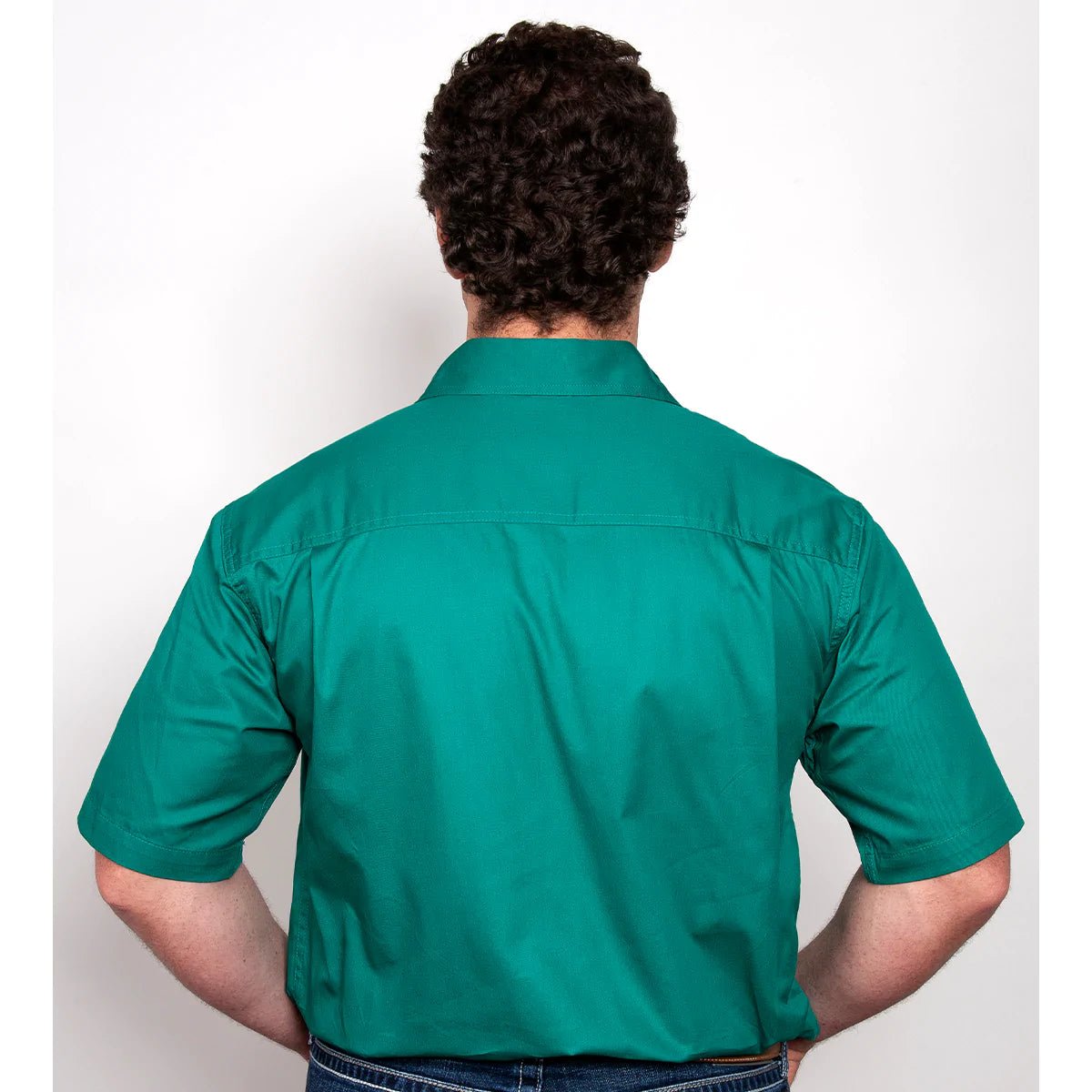 Just Country Adam Work Shirt Dark Green – Men’s 1/2 Button Cotton Work Shirt - Billy Goats Country Outfitters