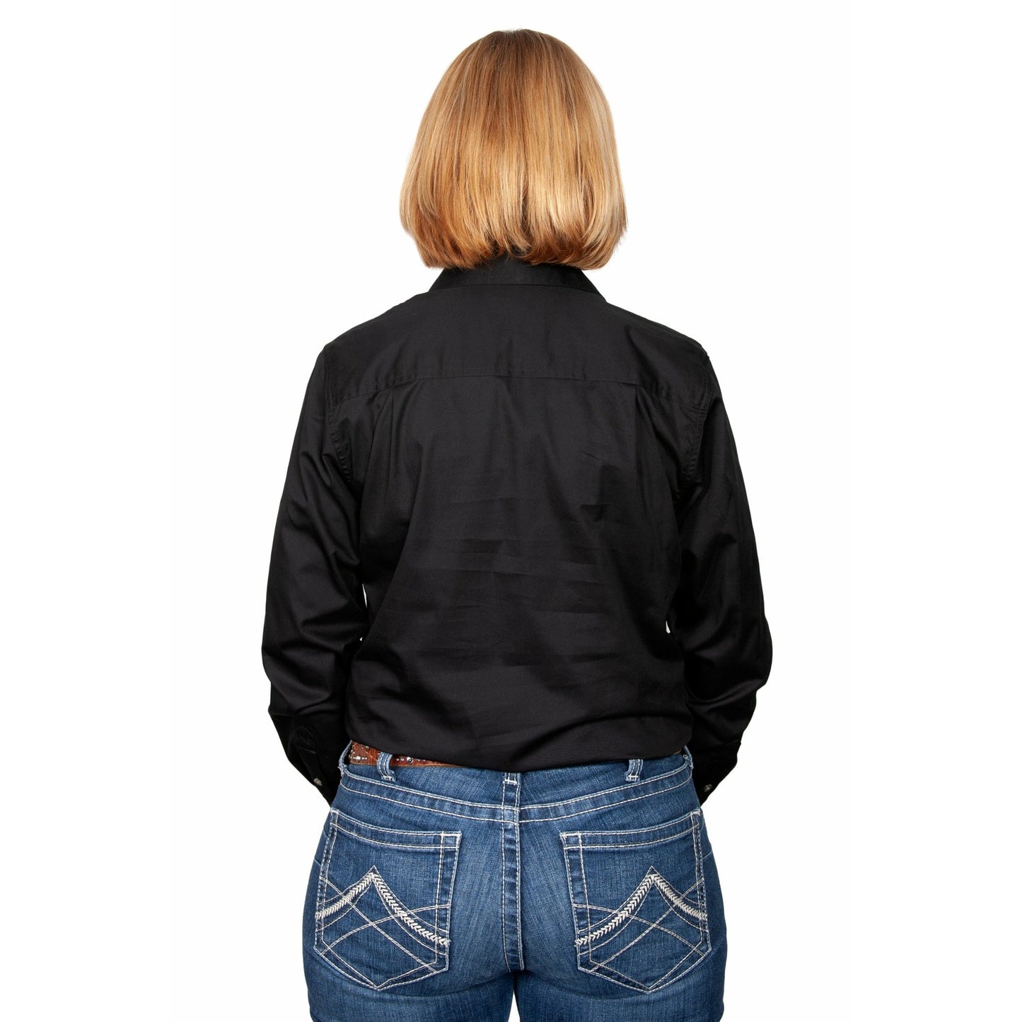 Just Country Women’s Jahna 1/2 Button Work Shirt - Black - Billy Goats Country Outfitters