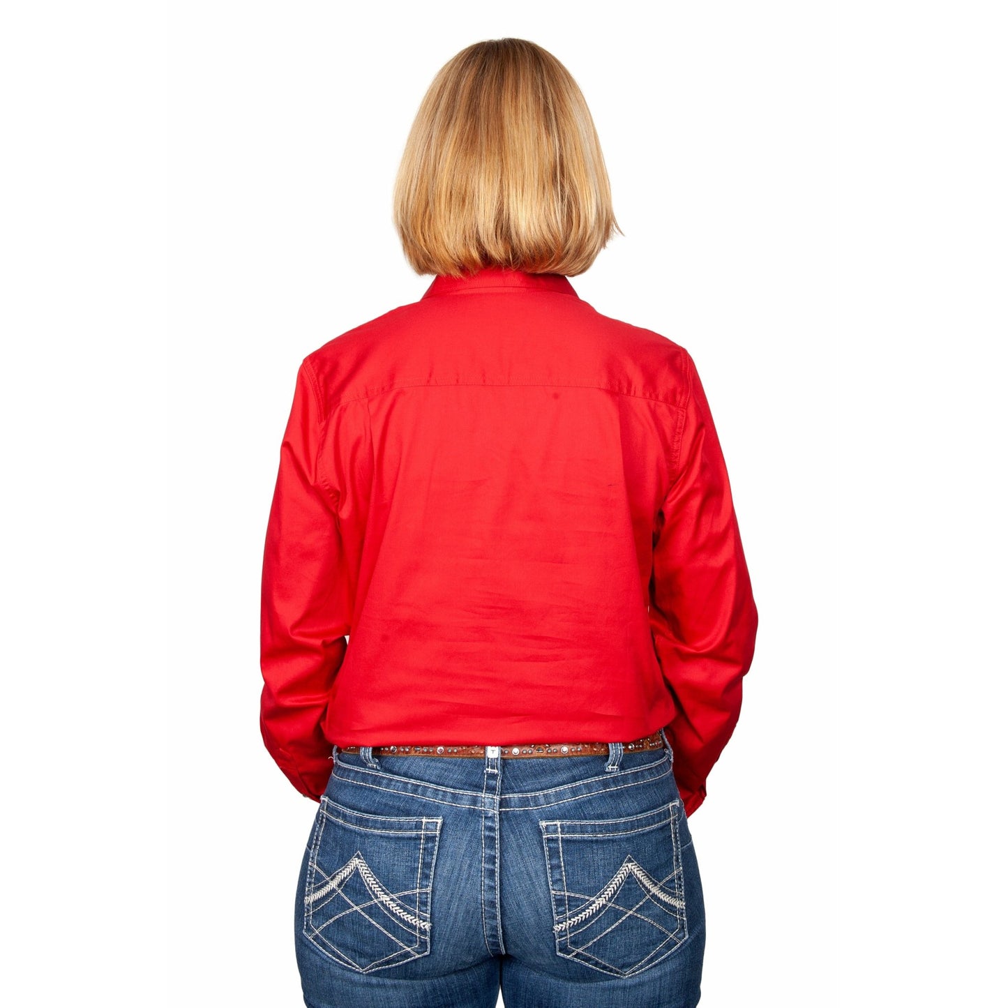 Just Country Women’s Jahna 1/2 Button Work Shirt - Chilli - Billy Goats Country Outfitters