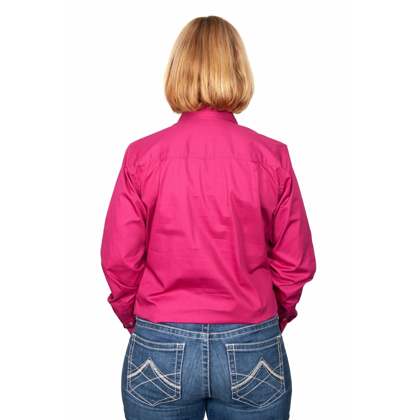 Just Country Women’s Jahna 1/2 Button Work Shirt - Magenta - Billy Goats Country Outfitters