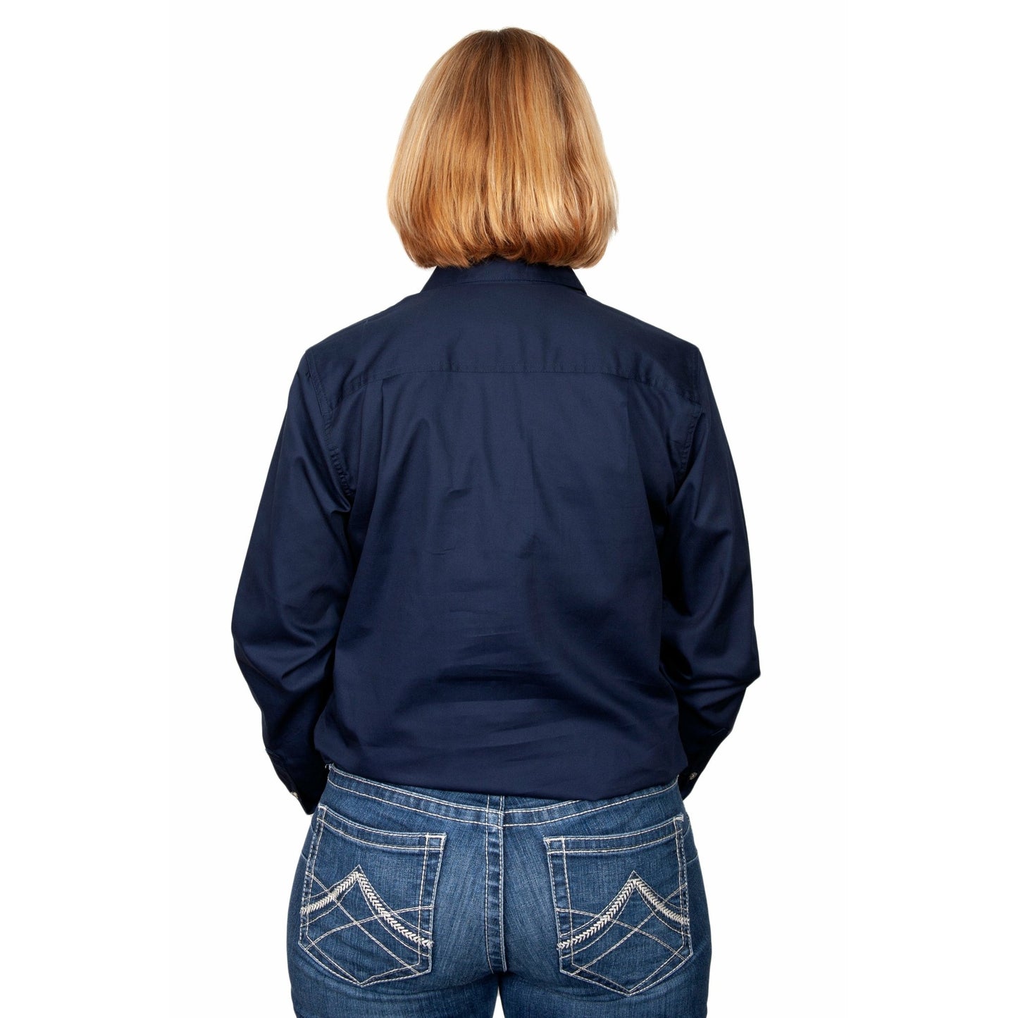 Just Country Women’s Jahna 1/2 Button Work Shirt - Navy - Billy Goats Country Outfitters