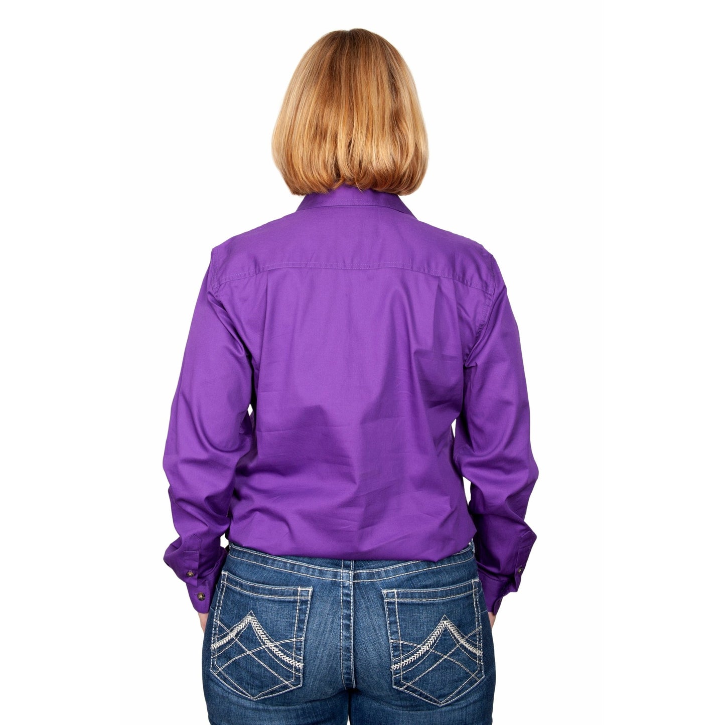 Just Country Women’s Jahna 1/2 Button Work Shirt - Purple - Billy Goats Country Outfitters