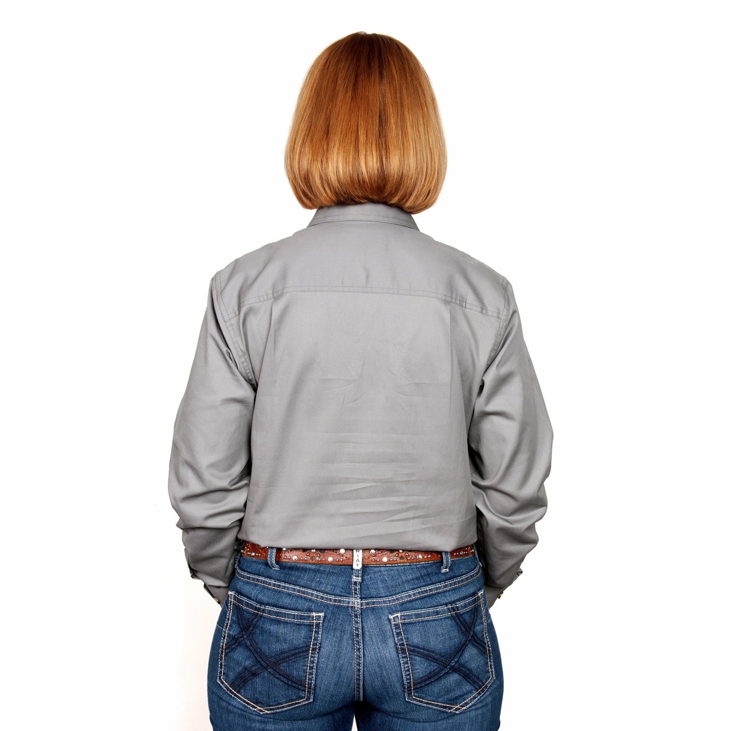 Just Country Women’s Jahna 1/2 Button Work Shirt - Steel Grey - Billy Goats Country Outfitters