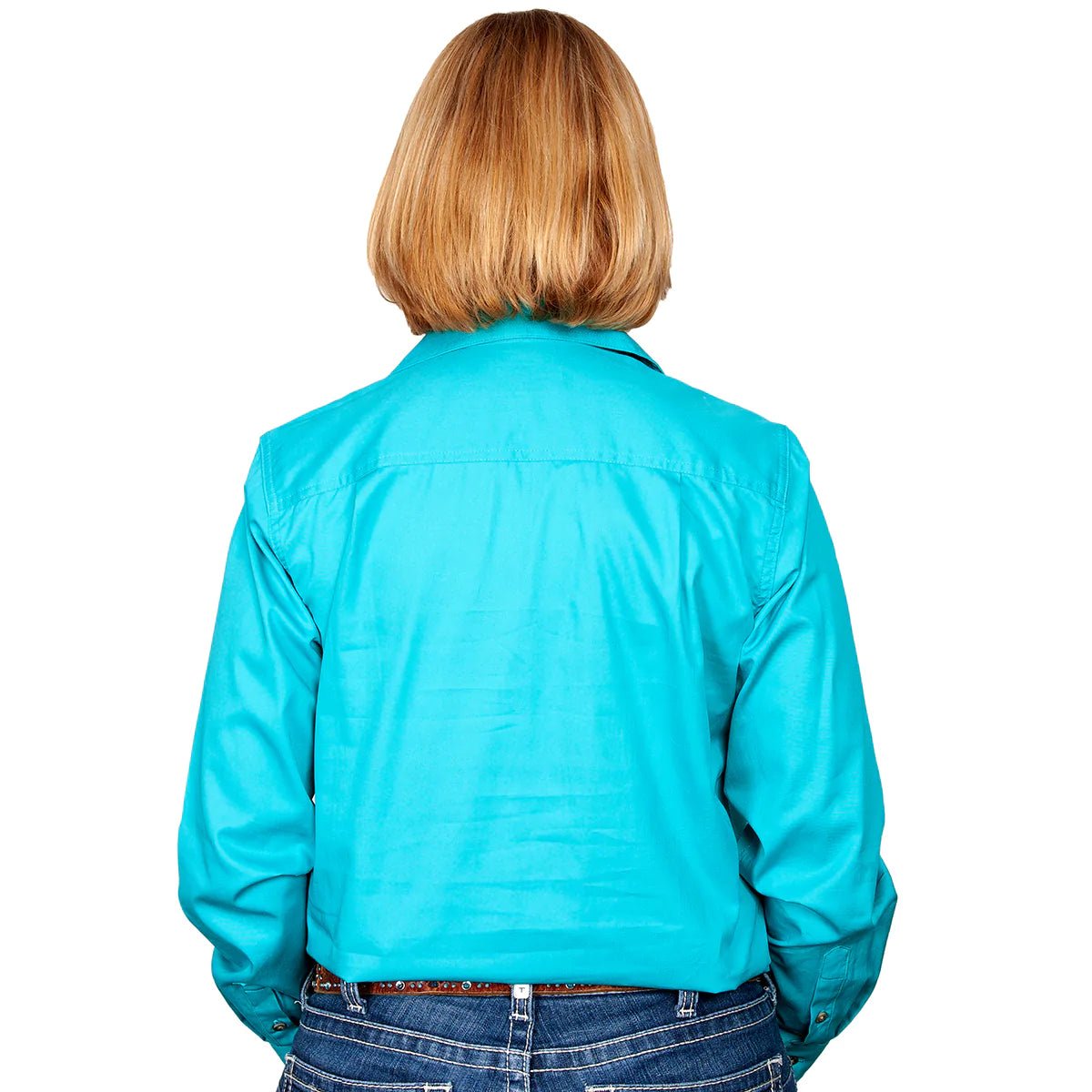 Just Country Women’s Jahna 1/2 Button Work Shirt - Turquoise - Billy Goats Country Outfitters