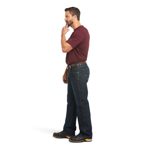 Ariat Mens Rebar M5 DuraStretch Straight Jean Blackstone