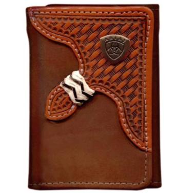 Ariat Tri - Fold Wallet (WLT3111A) Dark Tan - Billy Goats Country Outfitters