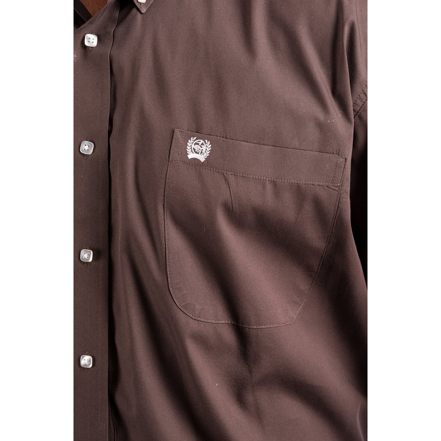 Cinch Men's Solid Brown Button-Down Western Shirt
