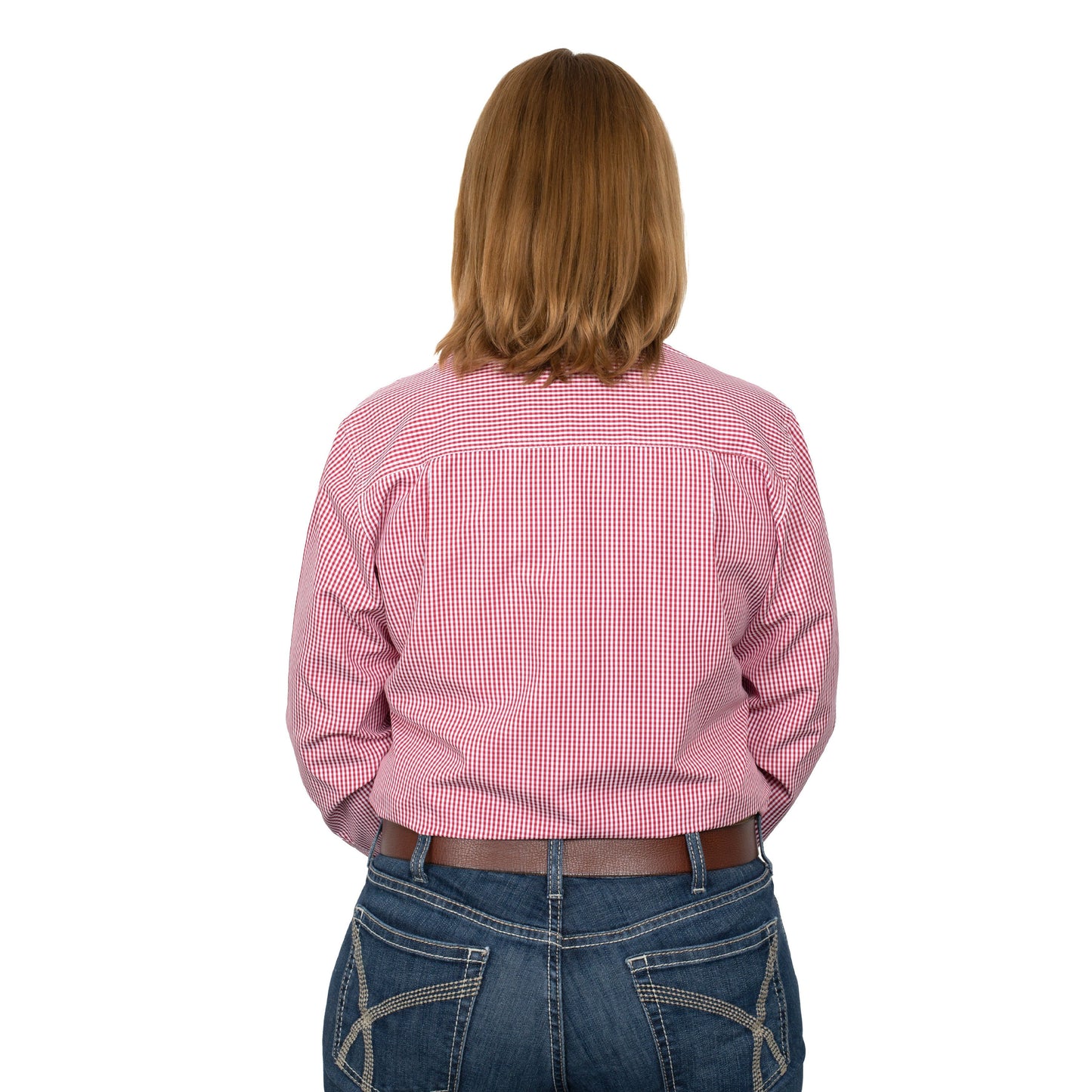 Just Country Women's Abbey Full Button Print Workshirt Chilli/White Mini Check