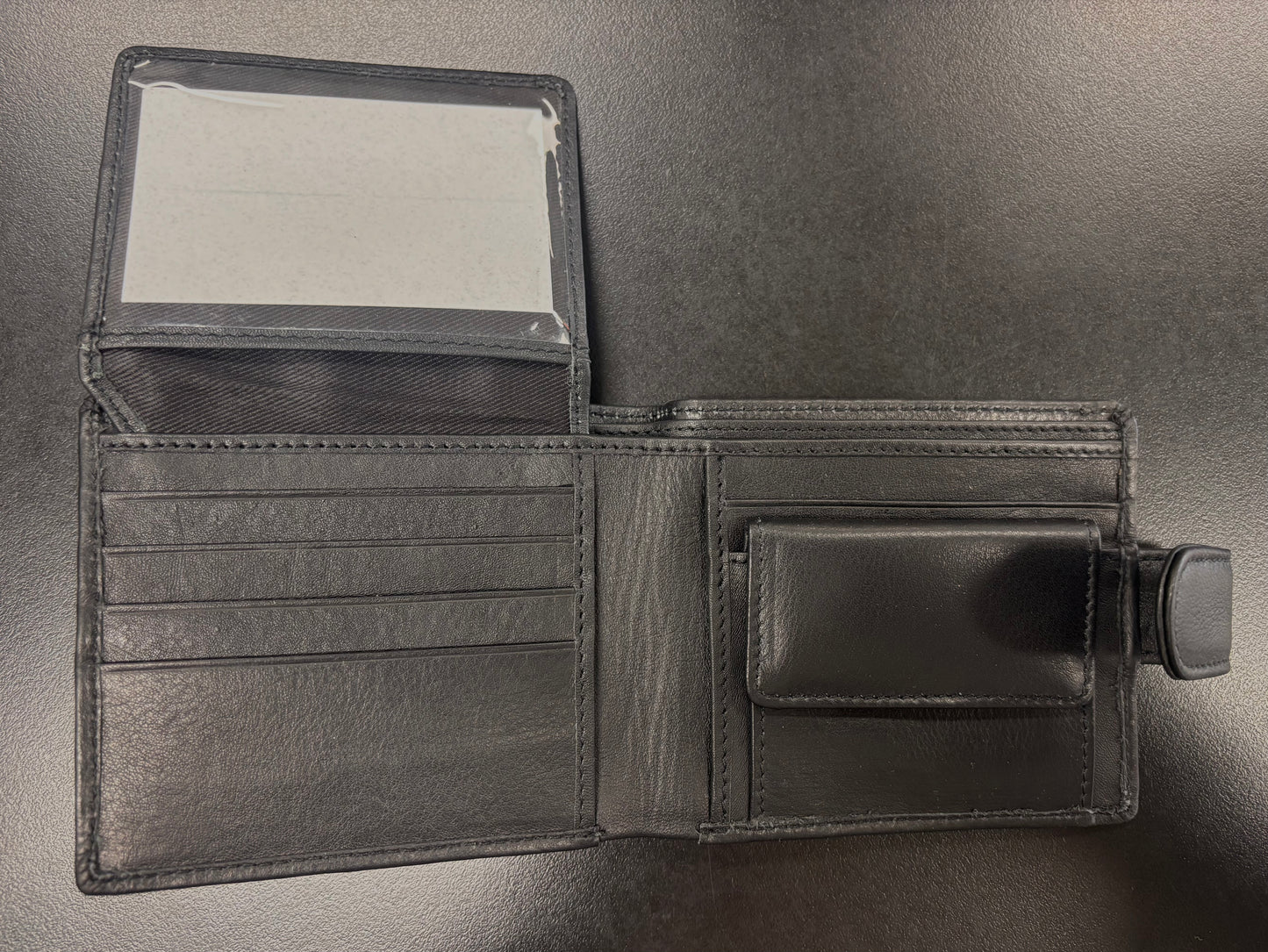 Men's Leather Wallet & Small Coin Pocket Black