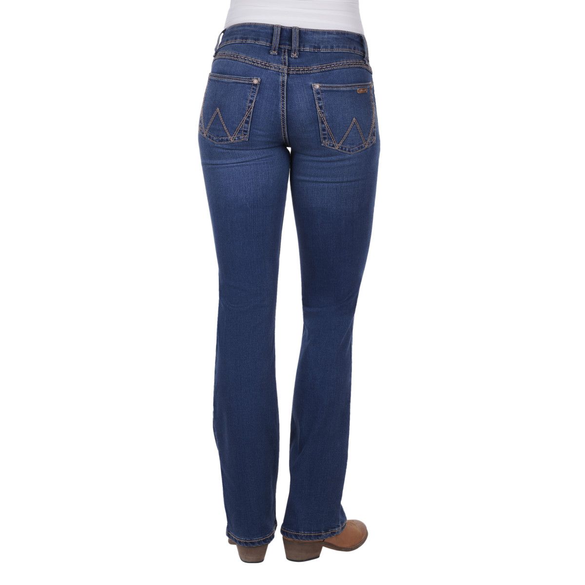 Wrangler Women’s Mid Rise Boot Cut Riding Jeans - Mae Dark Blue
