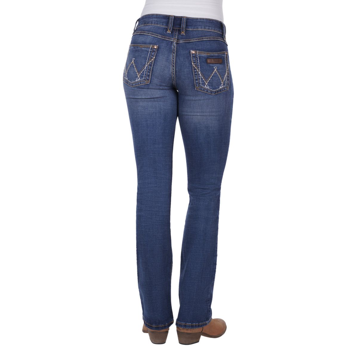 Wrangler Women’s Mid Rise Boot Cut Riding Jeans - Mae Indigo