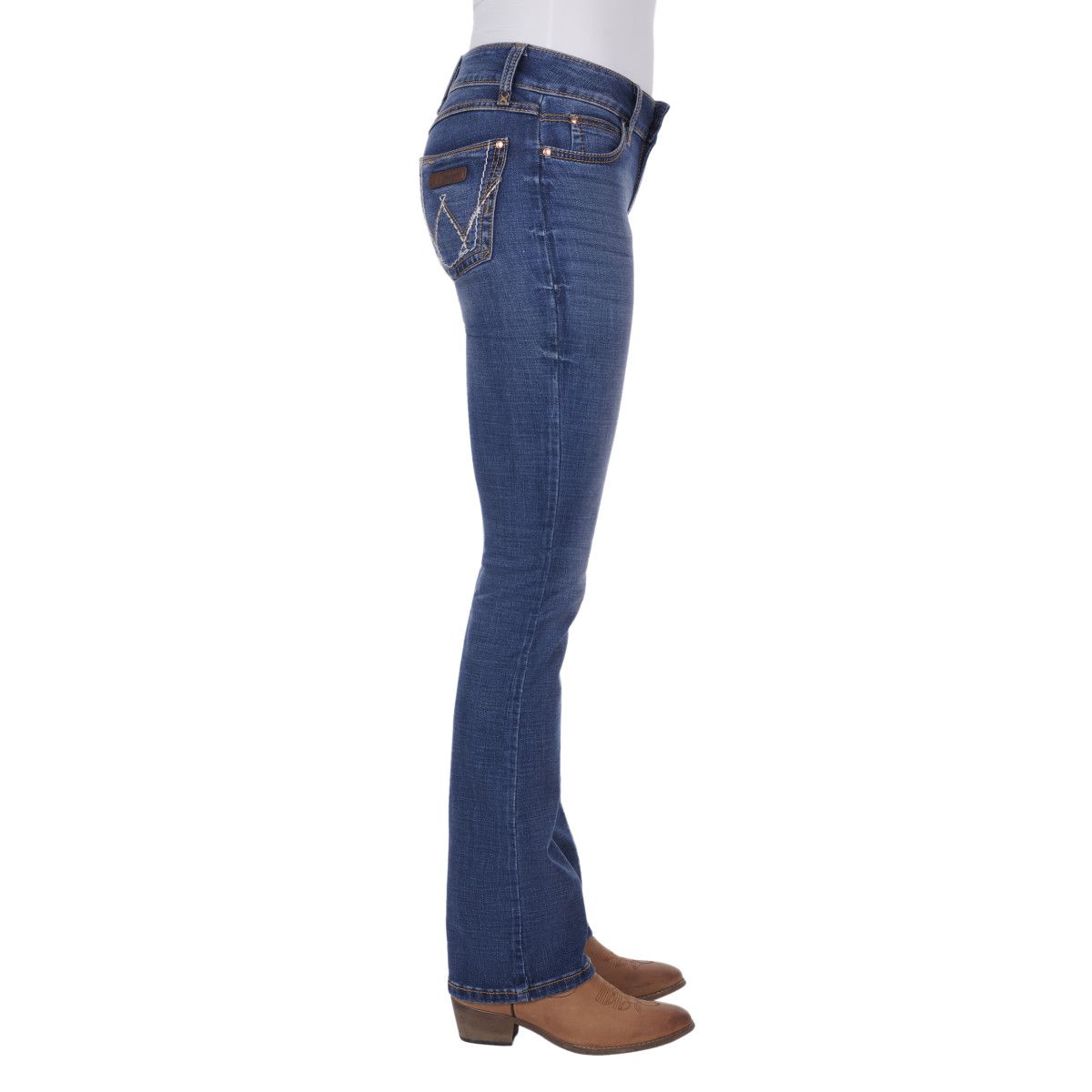 Wrangler Women’s Mid Rise Boot Cut Riding Jeans - Mae Indigo
