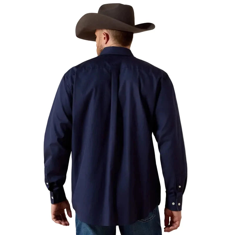 Ariat Men's Wrinkle Free Solid Shirt - Navy Blue