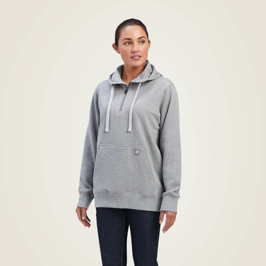 Ariat Women's Rebar Skill Set 1/2 Zip Hoodie Heather Grey