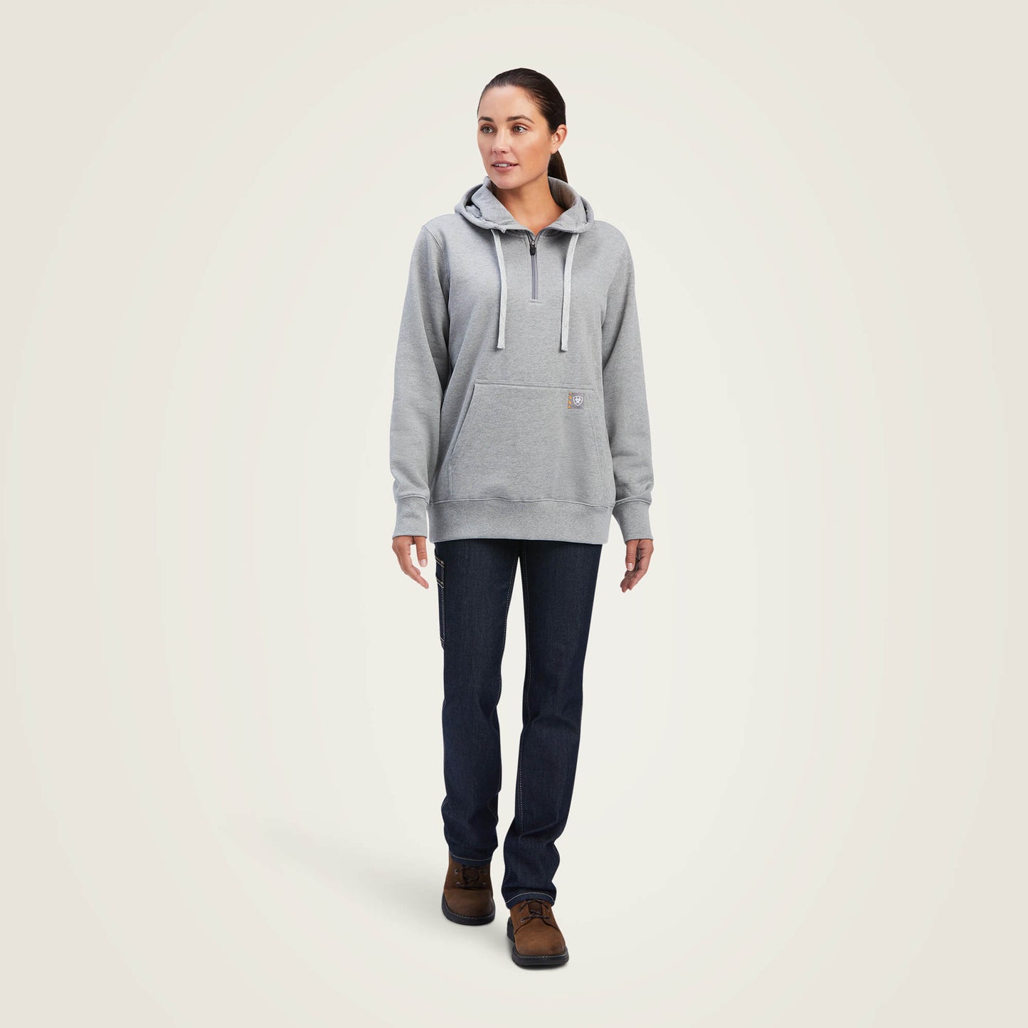 Ariat Women's Rebar Skill Set 1/2 Zip Hoodie Heather Grey