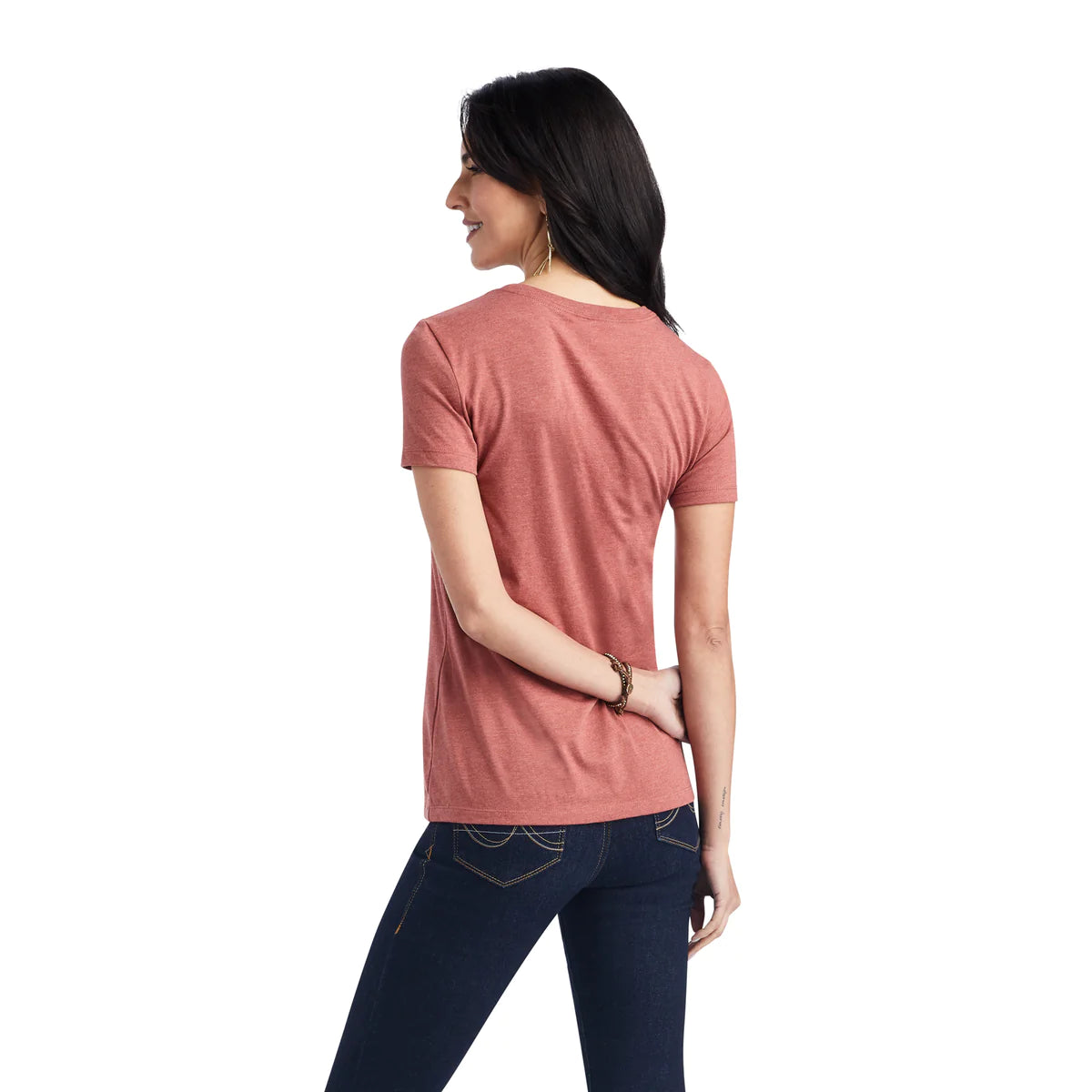 Ariat Women's Wheat Script Tee Red Clay Heather