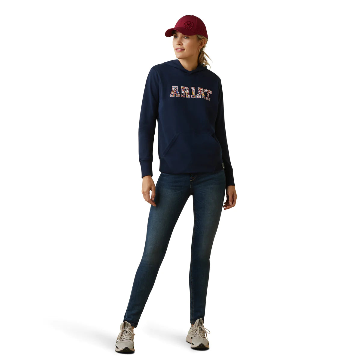 Ariat Women's 3D Logo 2.0 Hoodie Navy/Red