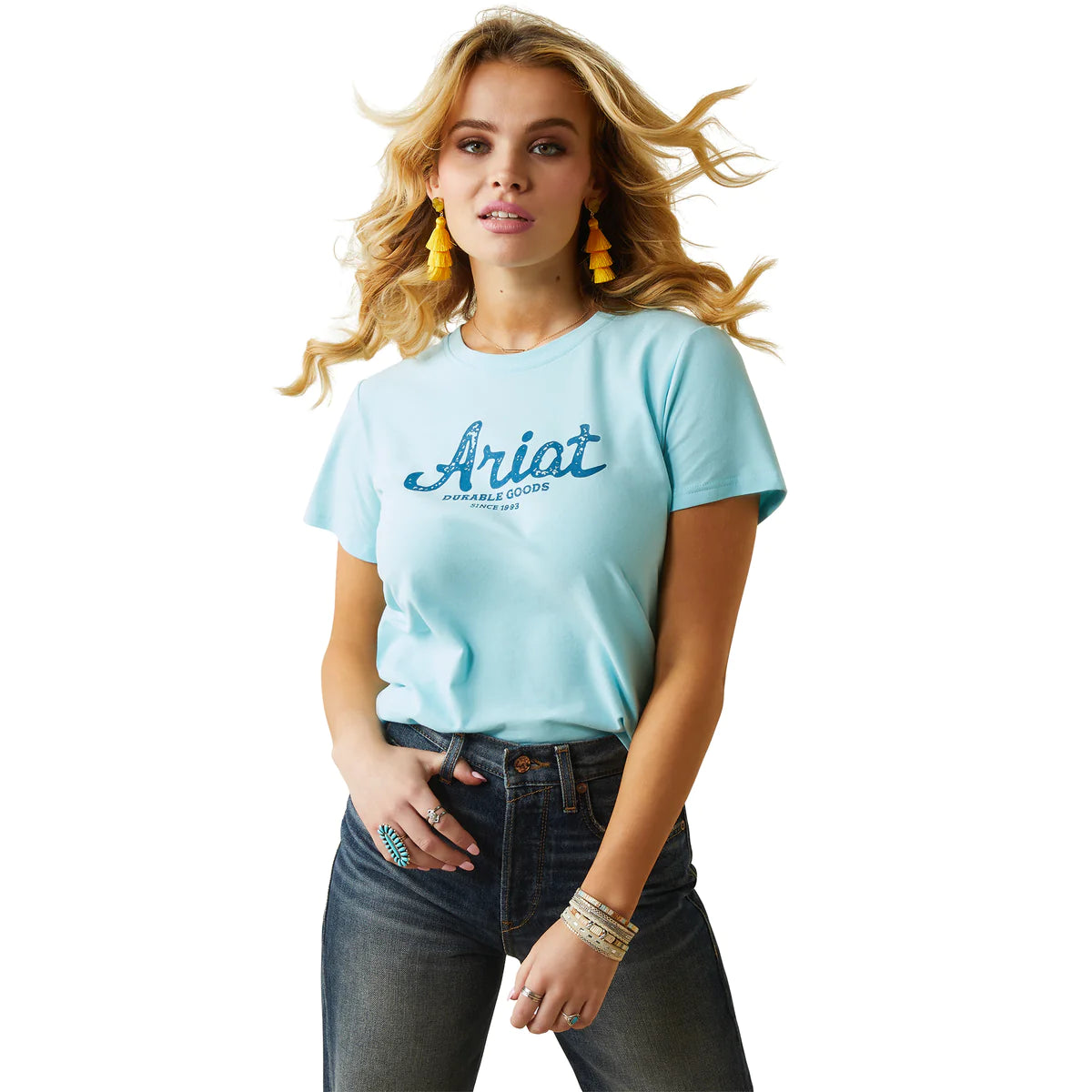 Ariat Womens Real Durable Goods Tee Gulf Stream