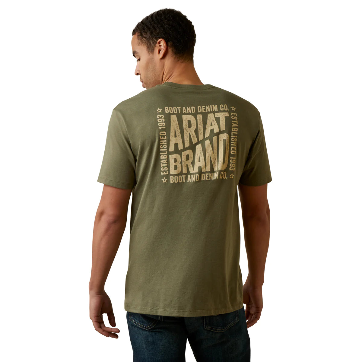 Ariat Mens Curve Ball Tee Military Heather