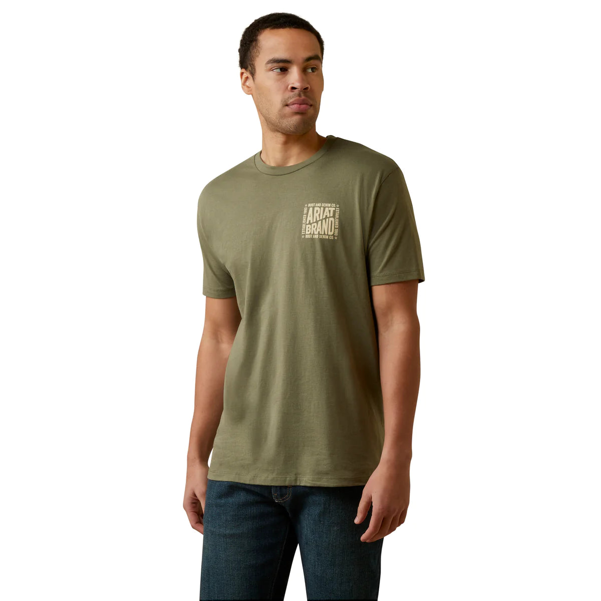 Ariat Mens Curve Ball Tee Military Heather