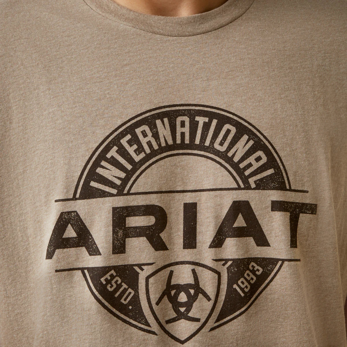 Ariat Mens Center Fire Tee Oatmeal Heather