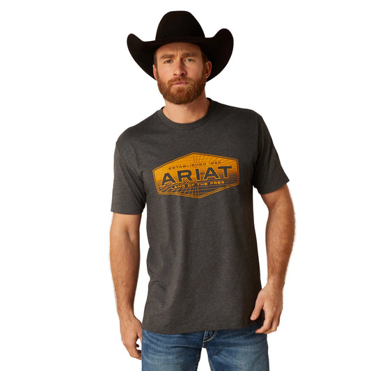 Ariat Mens Quadrangle T-Shirt Charcoal Heather