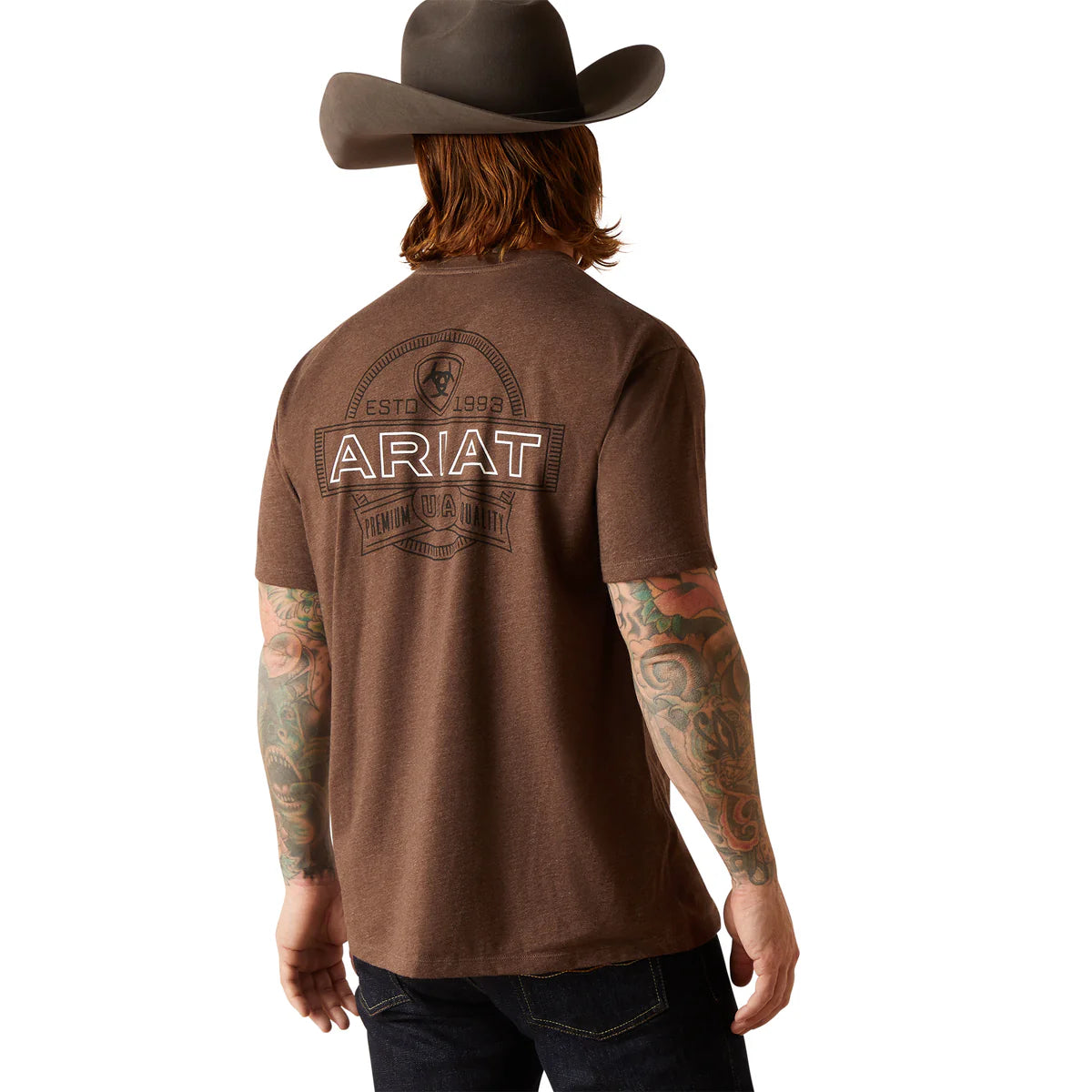 Ariat Mens Outline Circle T-Shirt Brown Heather