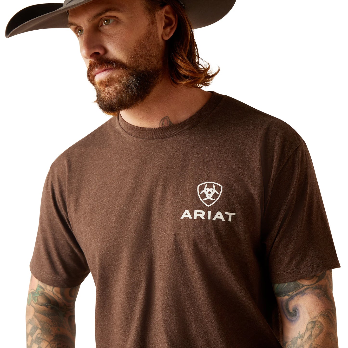 Ariat Mens Outline Circle T-Shirt Brown Heather