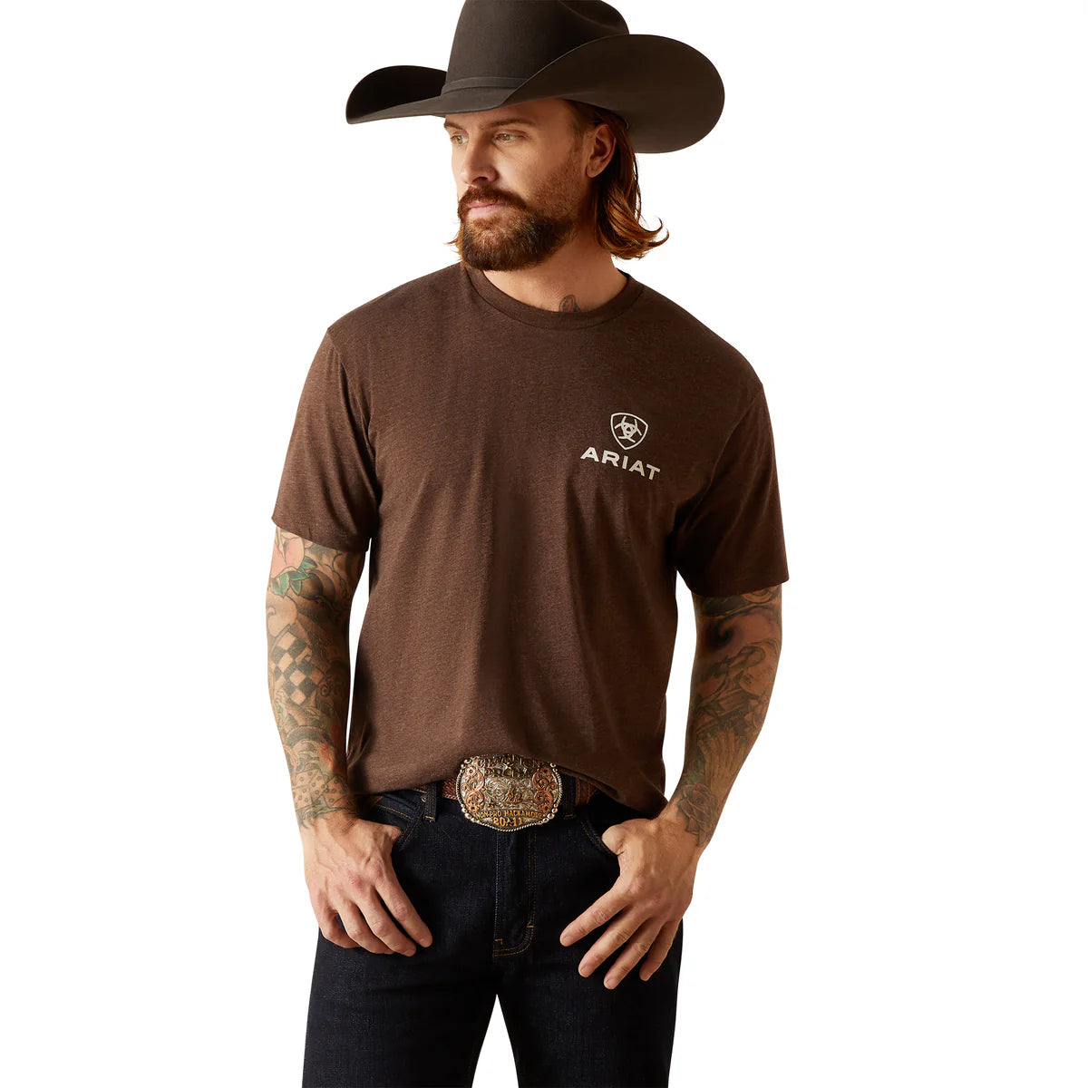 Ariat Mens Outline Circle T-Shirt Brown Heather