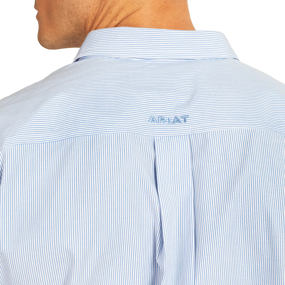 Mens Ariat Pro Series Cliff Classic Fit Shirt Blue Stripe