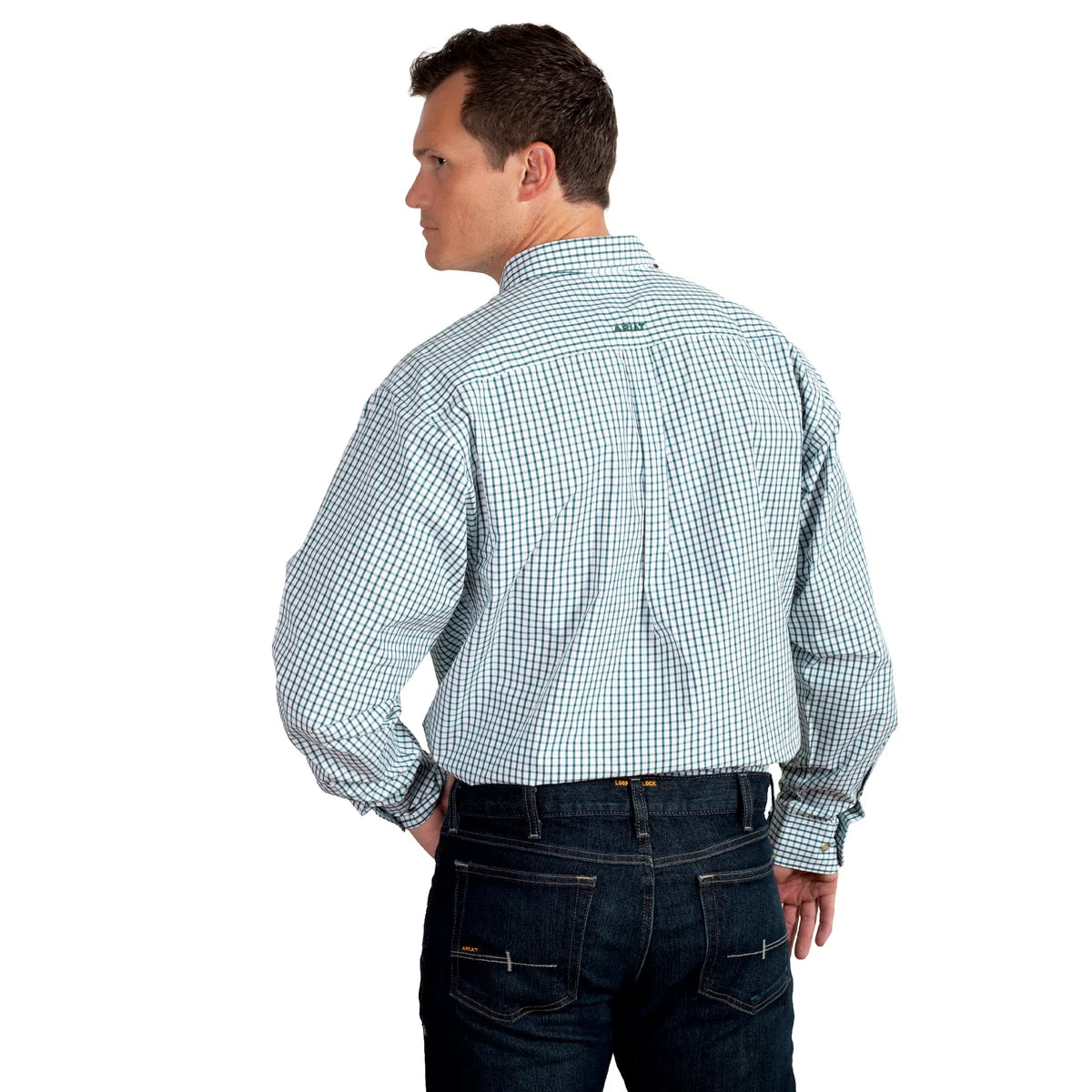 Ariat Men's Pro Series Cliff Long Sleeve Shirt – Dark Green Check