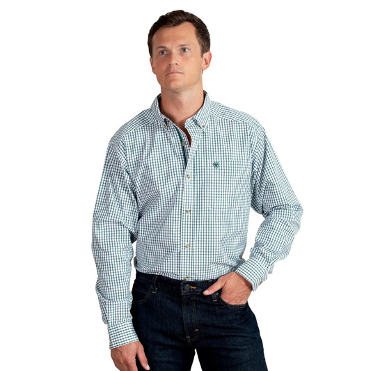 Ariat Men's Pro Series Cliff Long Sleeve Shirt – Dark Green Check