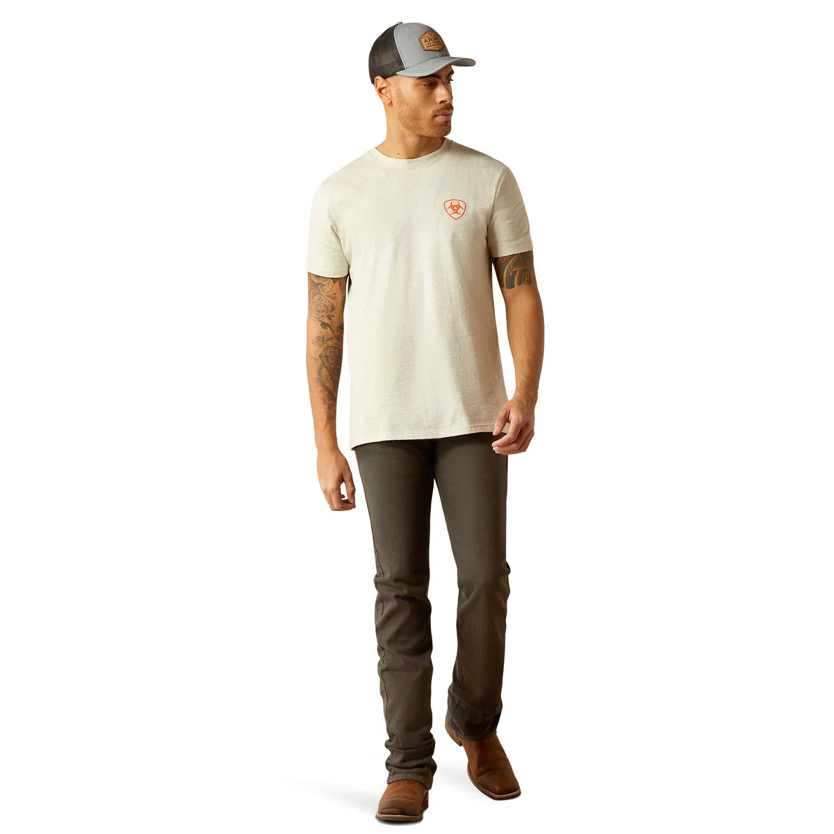 Ariat Men's Bison Landscape Tee Oatmeal Heather