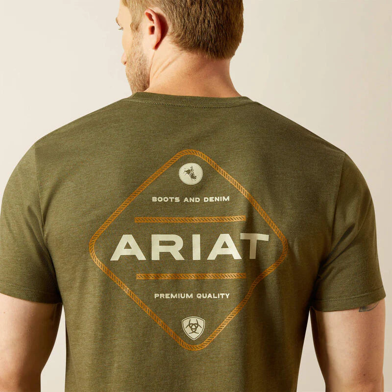Ariat Men's Roped Diamond Tee Military Heather