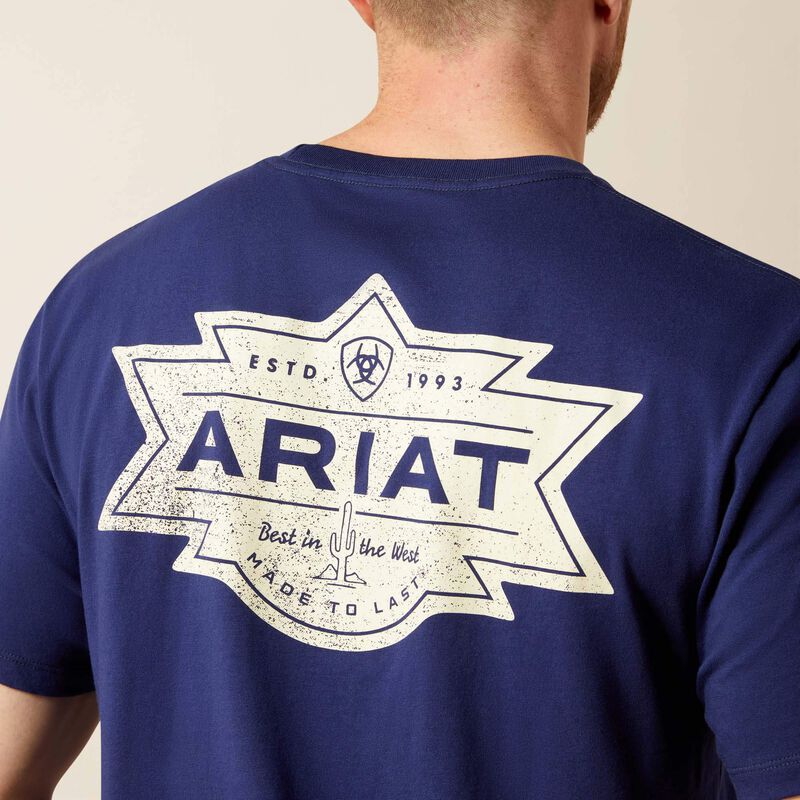 Ariat Men's Mesa Motif Lockup T-Shirt Blue