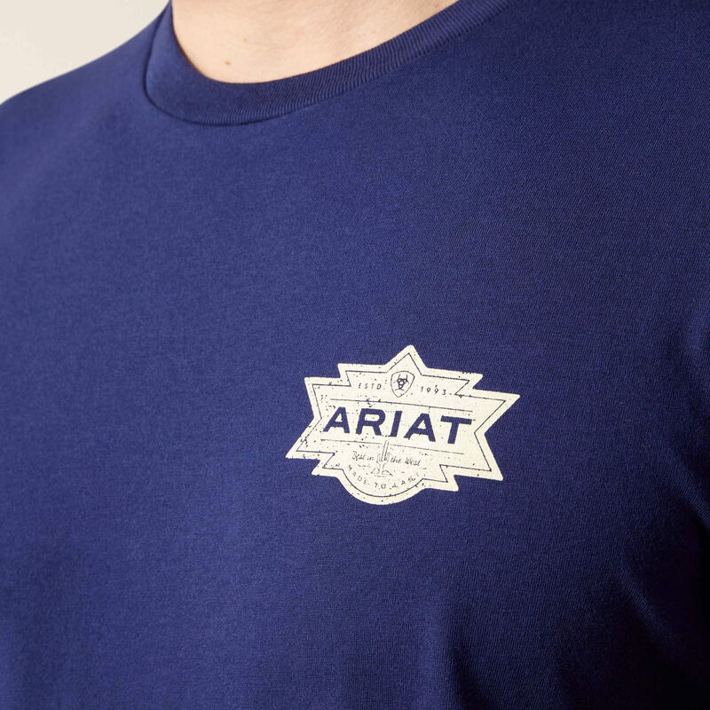 Ariat Men's Mesa Motif Lockup T-Shirt Blue