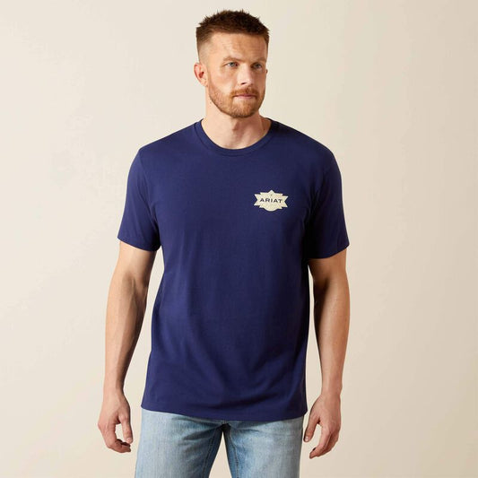 Ariat Men's Mesa Motif Lockup T-Shirt Blue