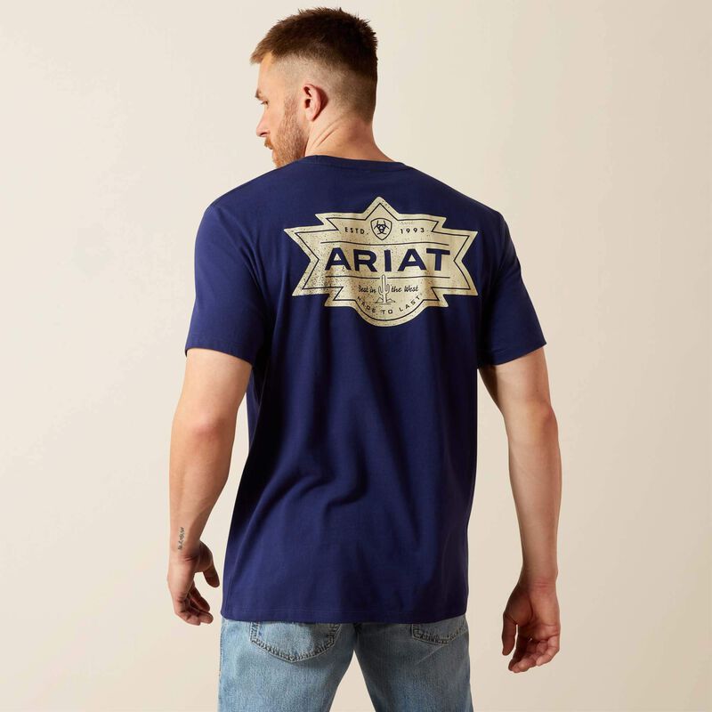 Ariat Men's Mesa Motif Lockup T-Shirt Blue