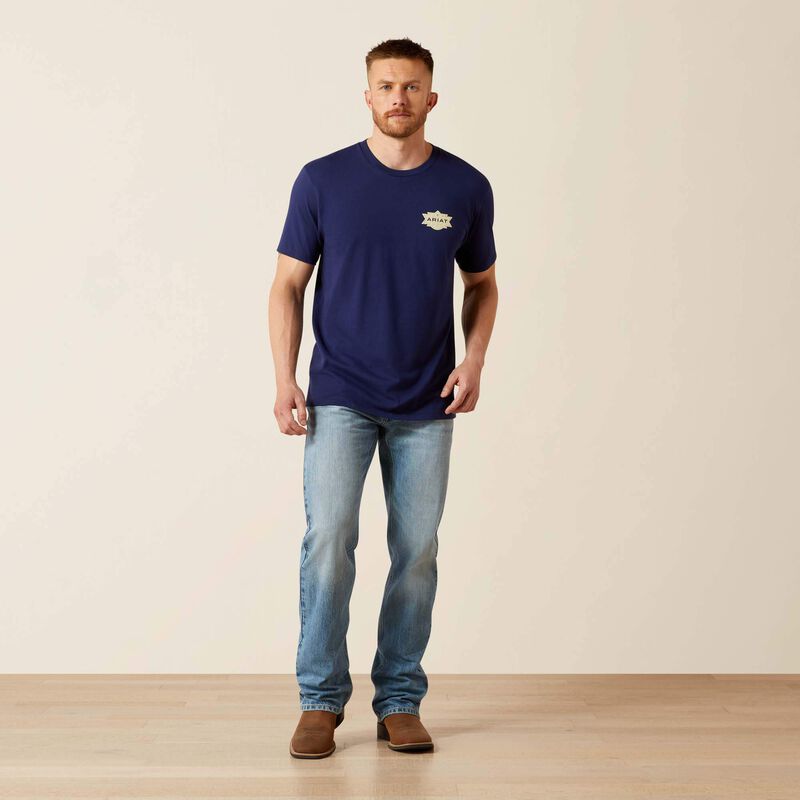 Ariat Men's Mesa Motif Lockup T-Shirt Blue