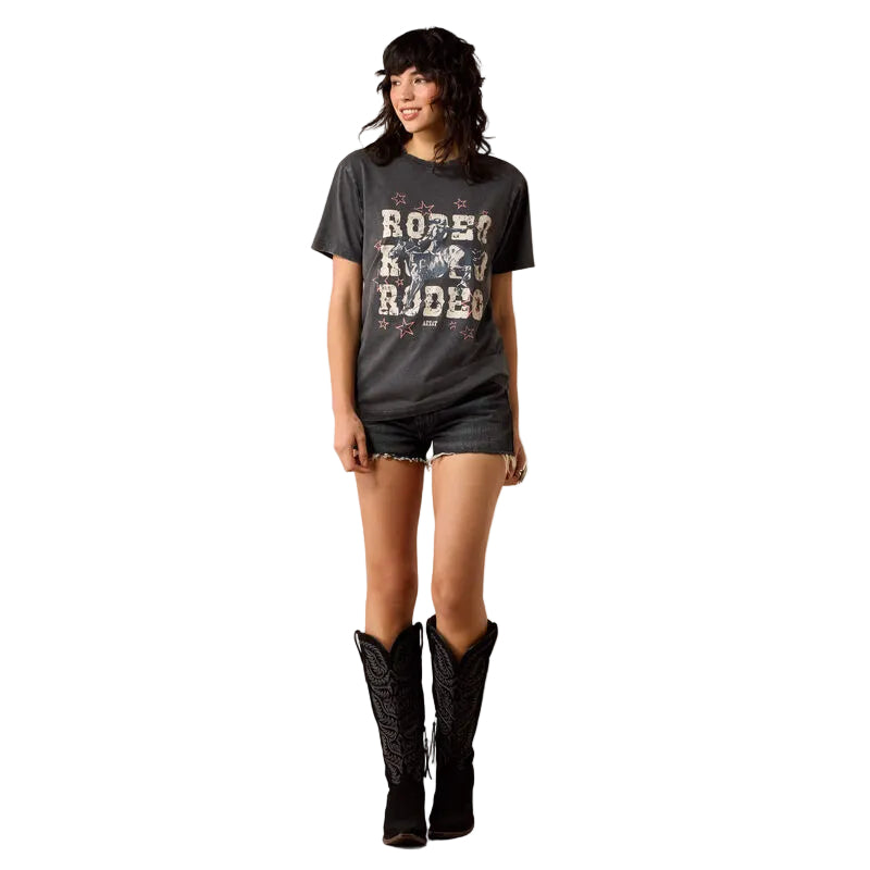 Ariat Women's Star Spangled Rodeo T-Shirt - Charcoal Mineral Wash