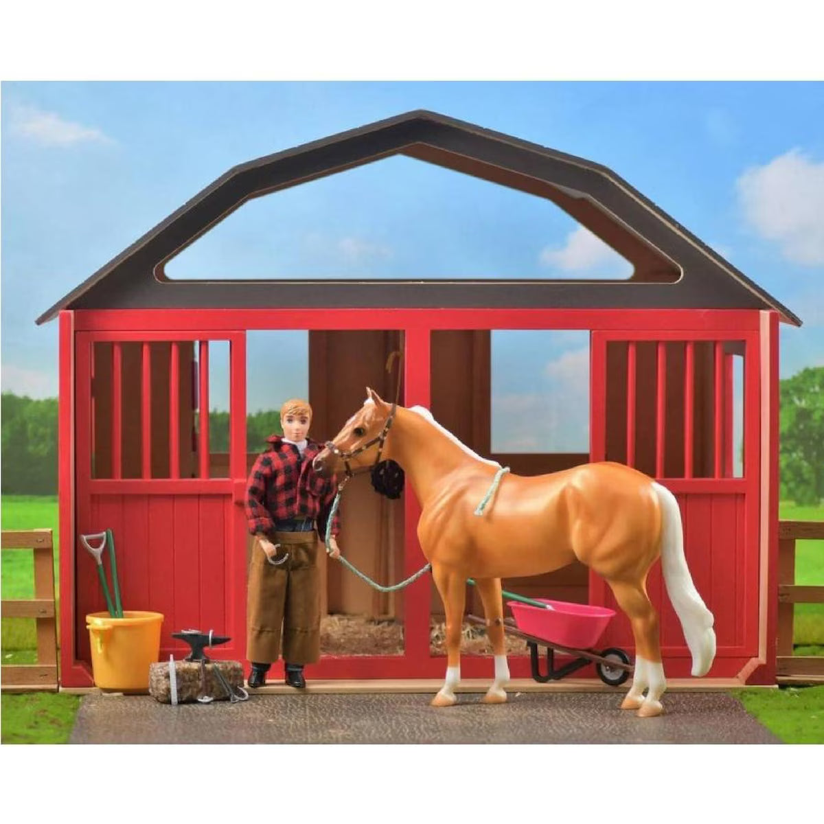 Breyer Traditional Red Two Stall Horse Bar